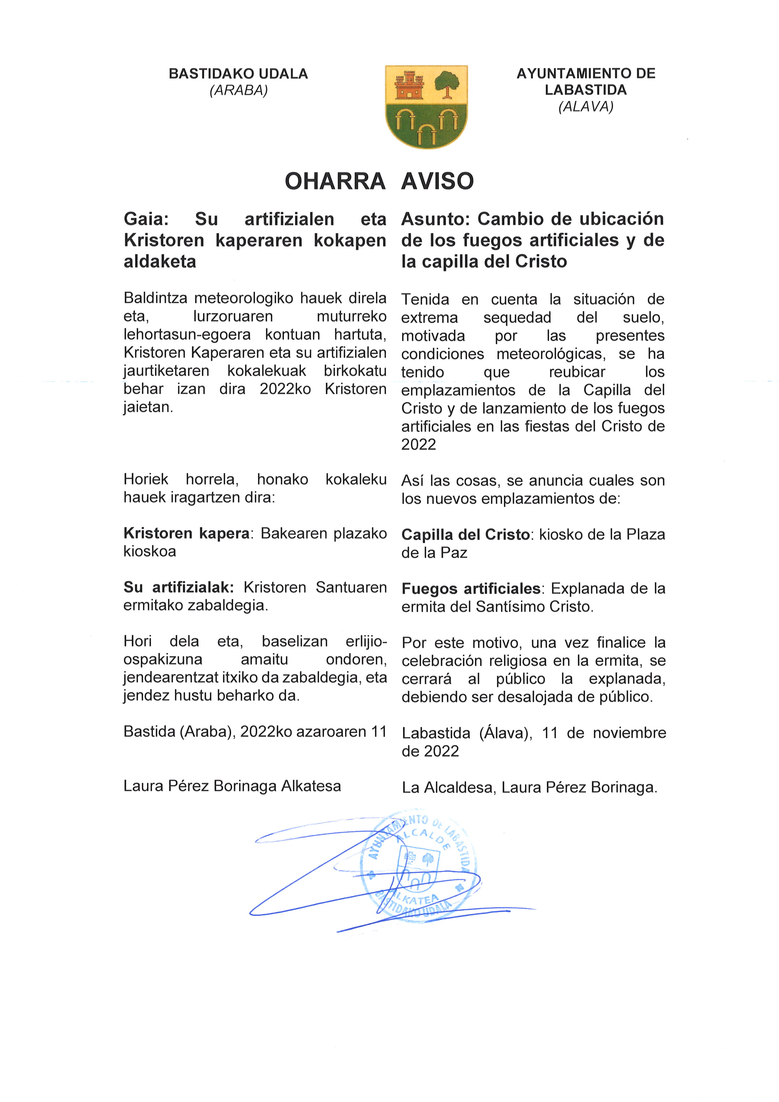 20221111 Cambio ubic. fuegos y capilla Cristo