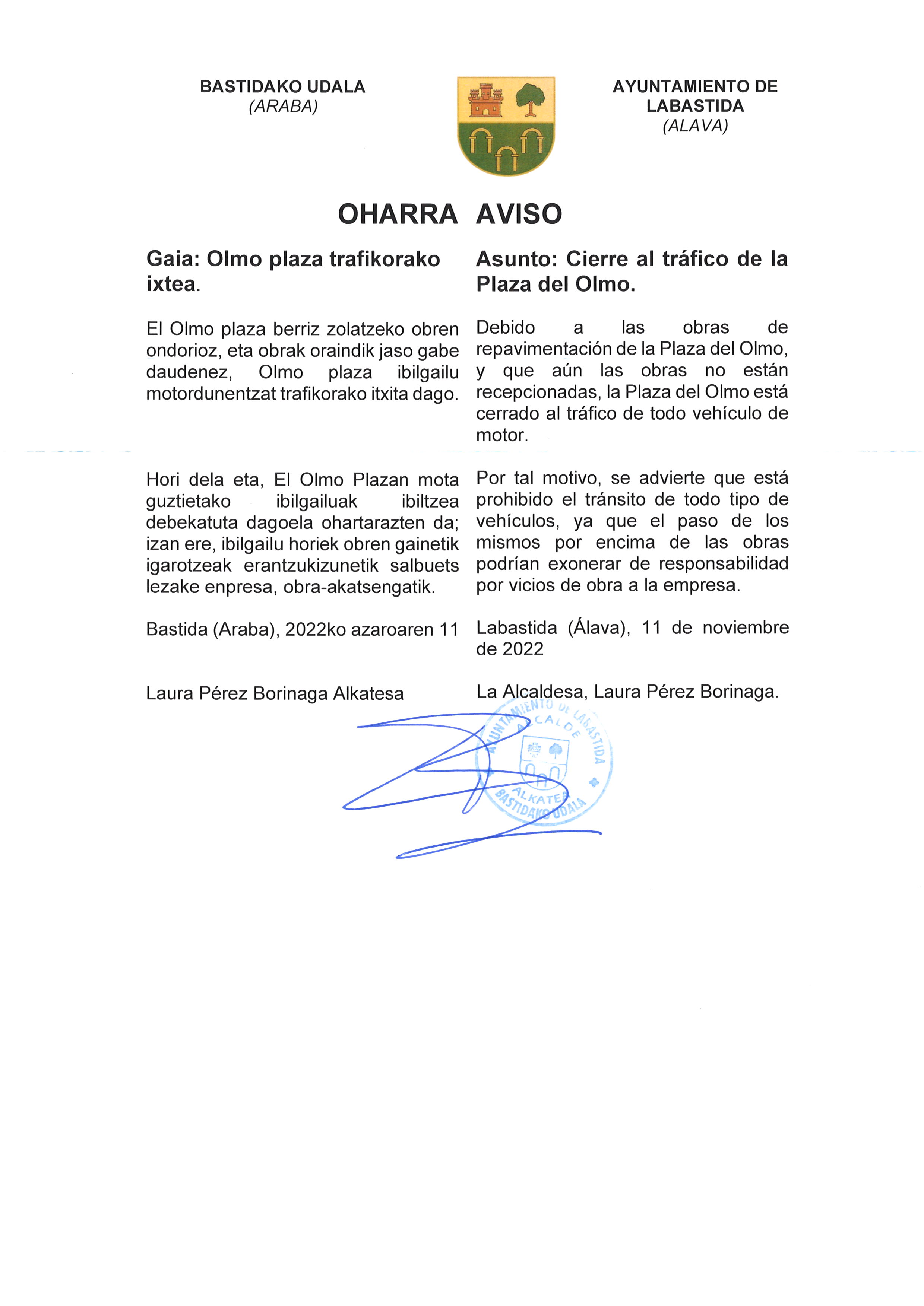 20221111 Cierre trafico Pza.Olmo