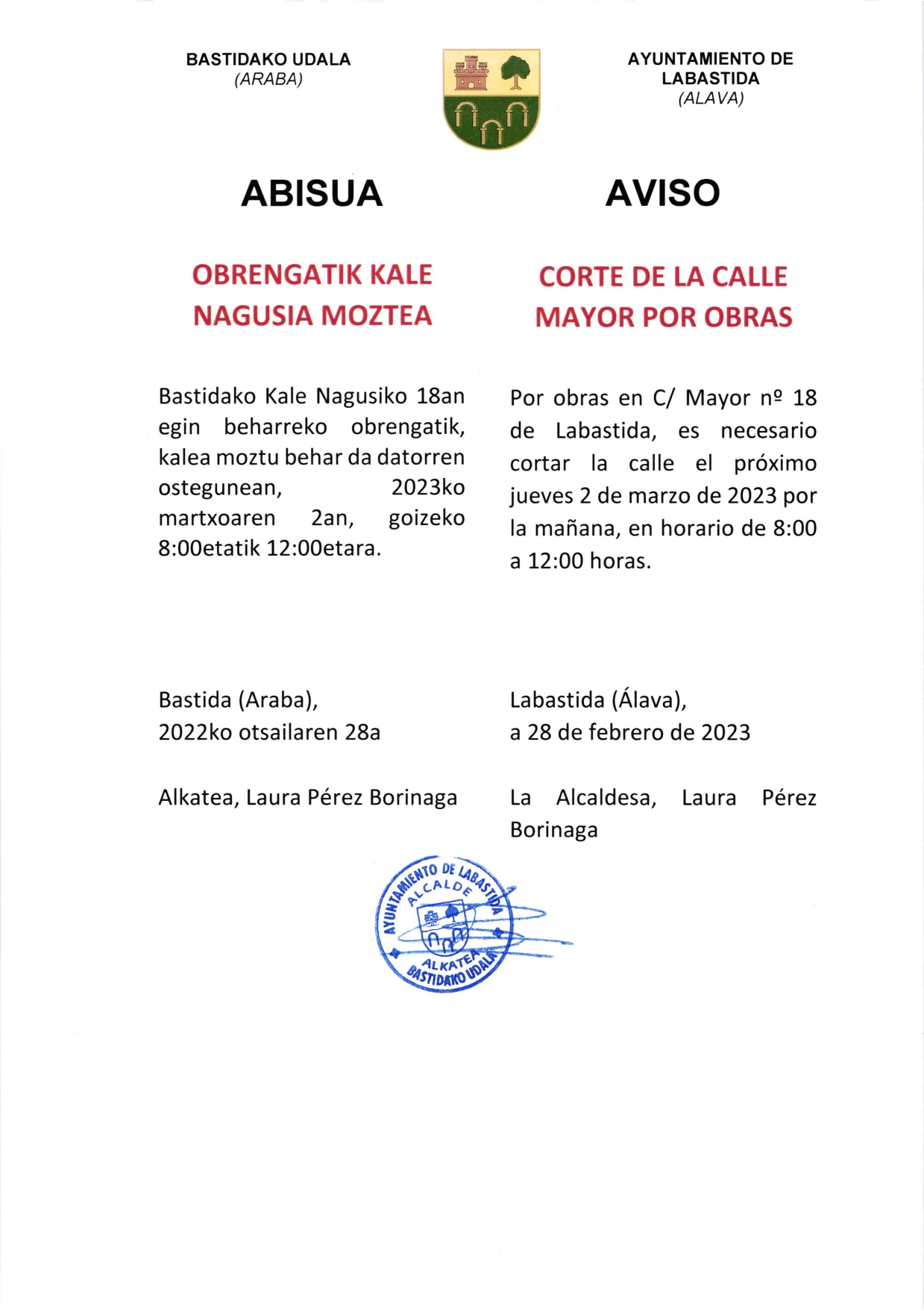 20230302 Corte Calle Mayor obras