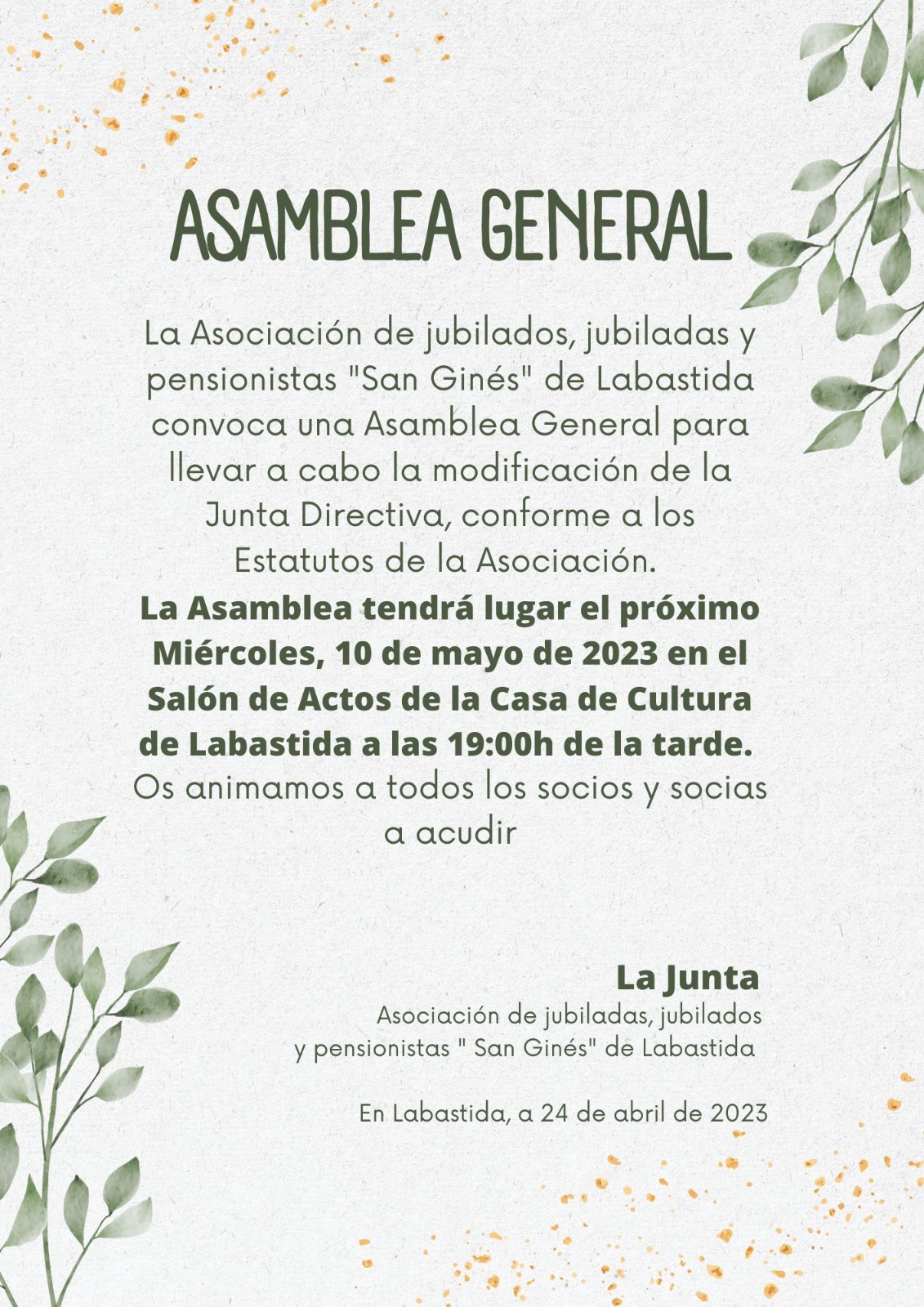 20230510 Asamblea Gral.Asoc.Jubilados S.Gines