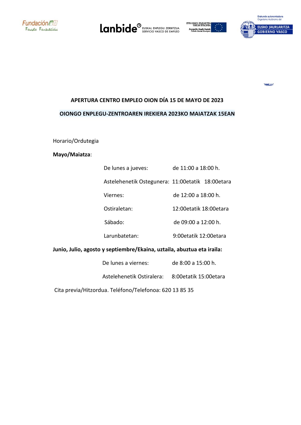 20230515 Apertura centro empleo Oion