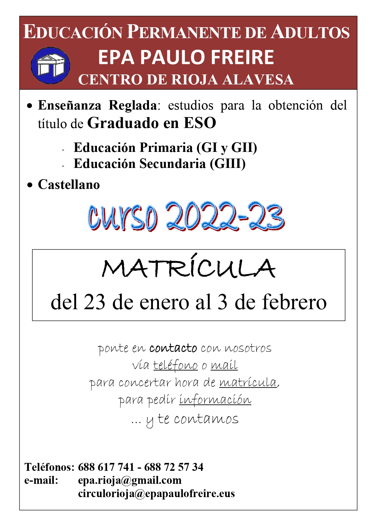 MATRIC 2022 23. CARTEL page 0001