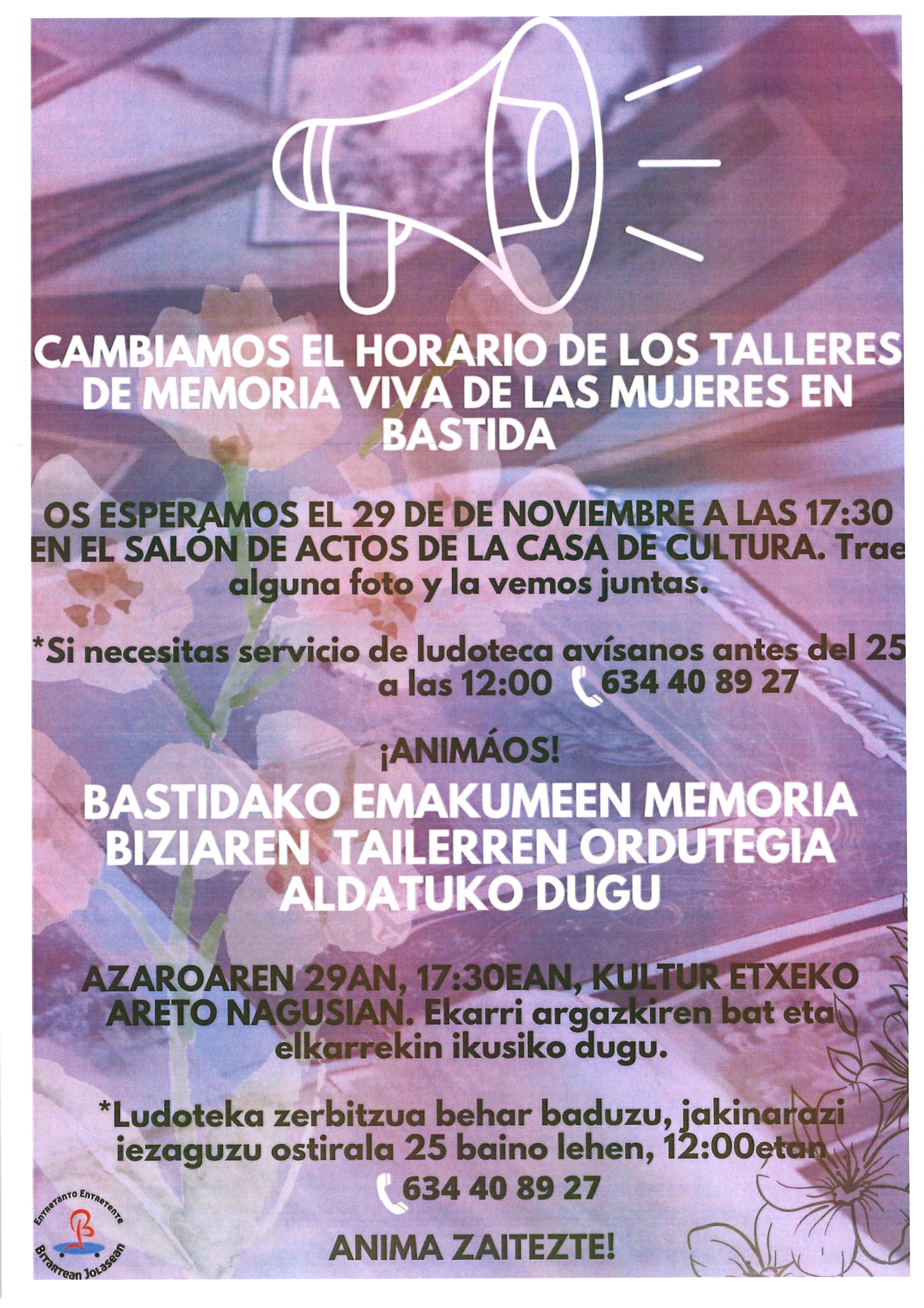 cambio hora talleres memoria viva